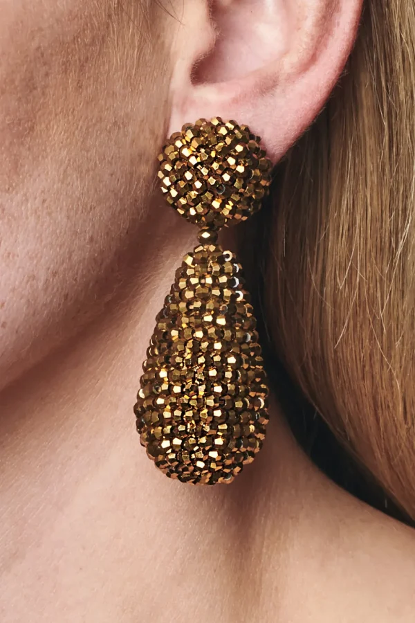 Fashion Alena Earrings -  Metallic Faceted Beads Earrings