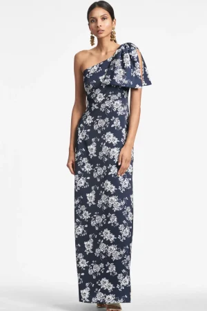 Fashion Chelsea Gown - Navy u0026 Ivory Peony Blue | Prints