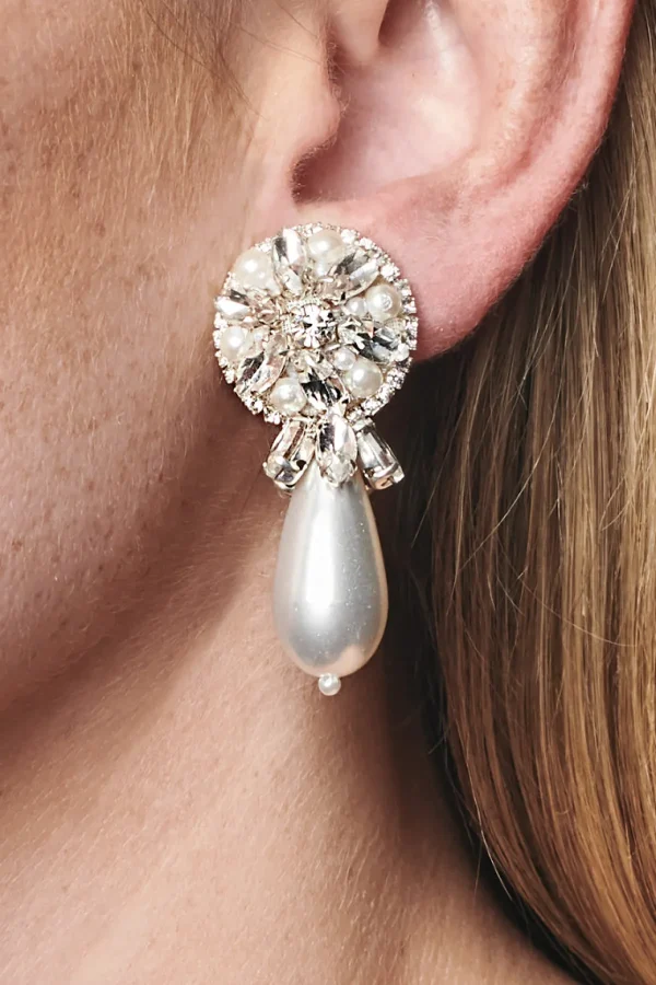 Clearance Elisha Earrings - Crystals / Pearl Earrings